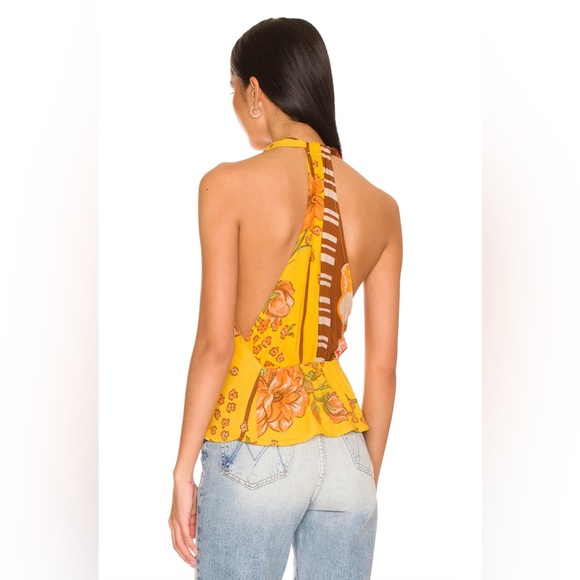 NWT Free People Hot Tropics Tank in Mango Combo - Picture 2 of 3